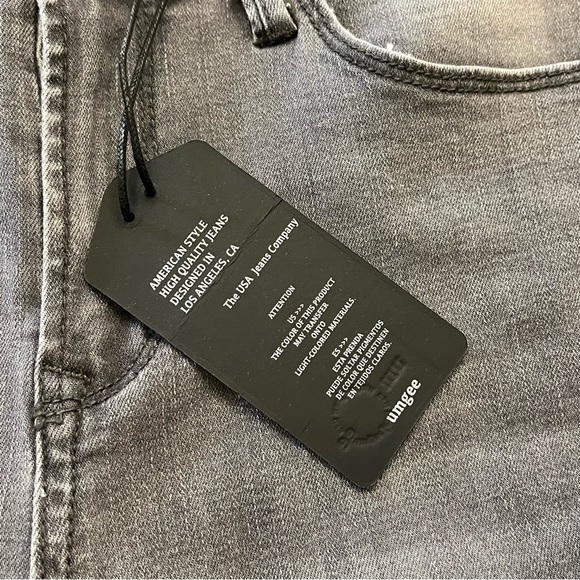 NEW Umgee Pants Womens 27 Black Denim Exposed Hem Distressed High Rise Skinny - Picture 4 of 12